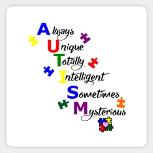 Autism Awareness Amazing Cute Funny Colorful Motivational Inspirational Gift Idea for Autistic Magnet